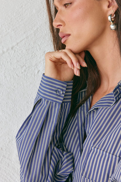 June Shirt Navy Stripe