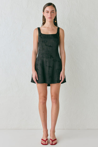Shiloh Jacquard Mini Dress Black