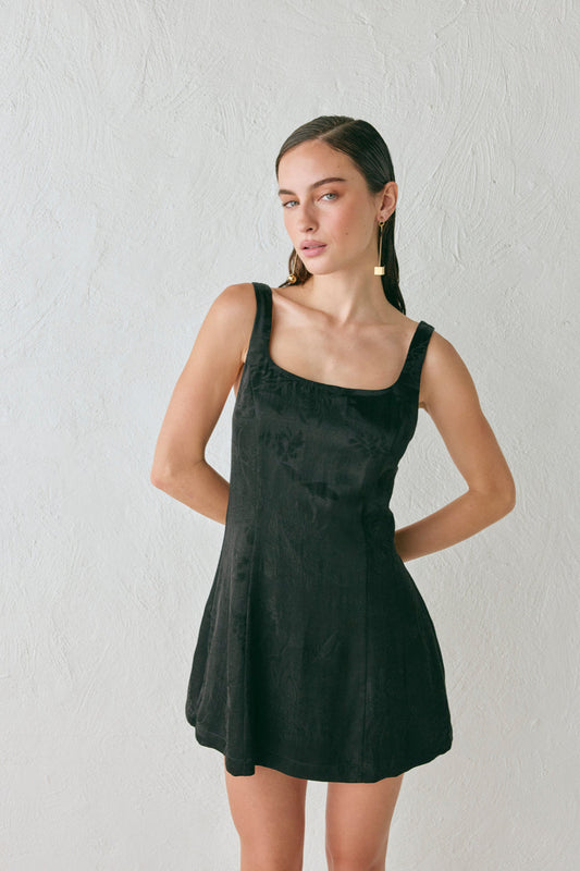 Shiloh Jacquard Mini Dress Black