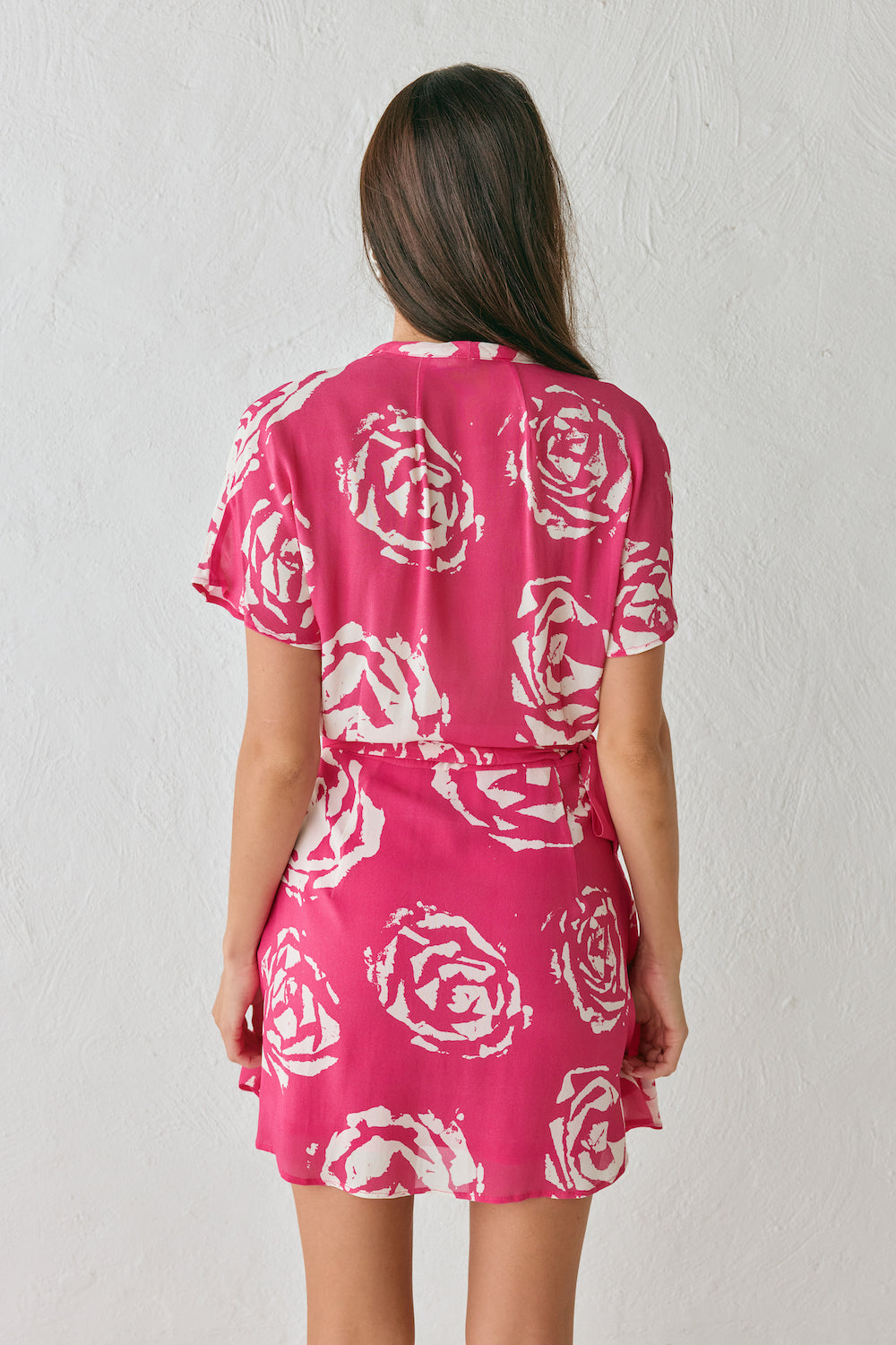 Salma Wrap Mini Dress Rosa
