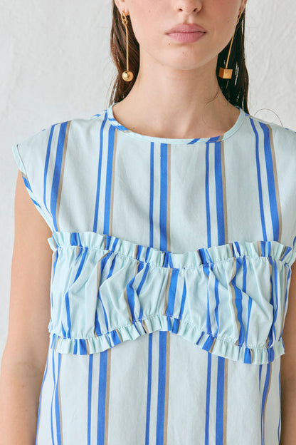 Romi Tunic Top Blue Stripe