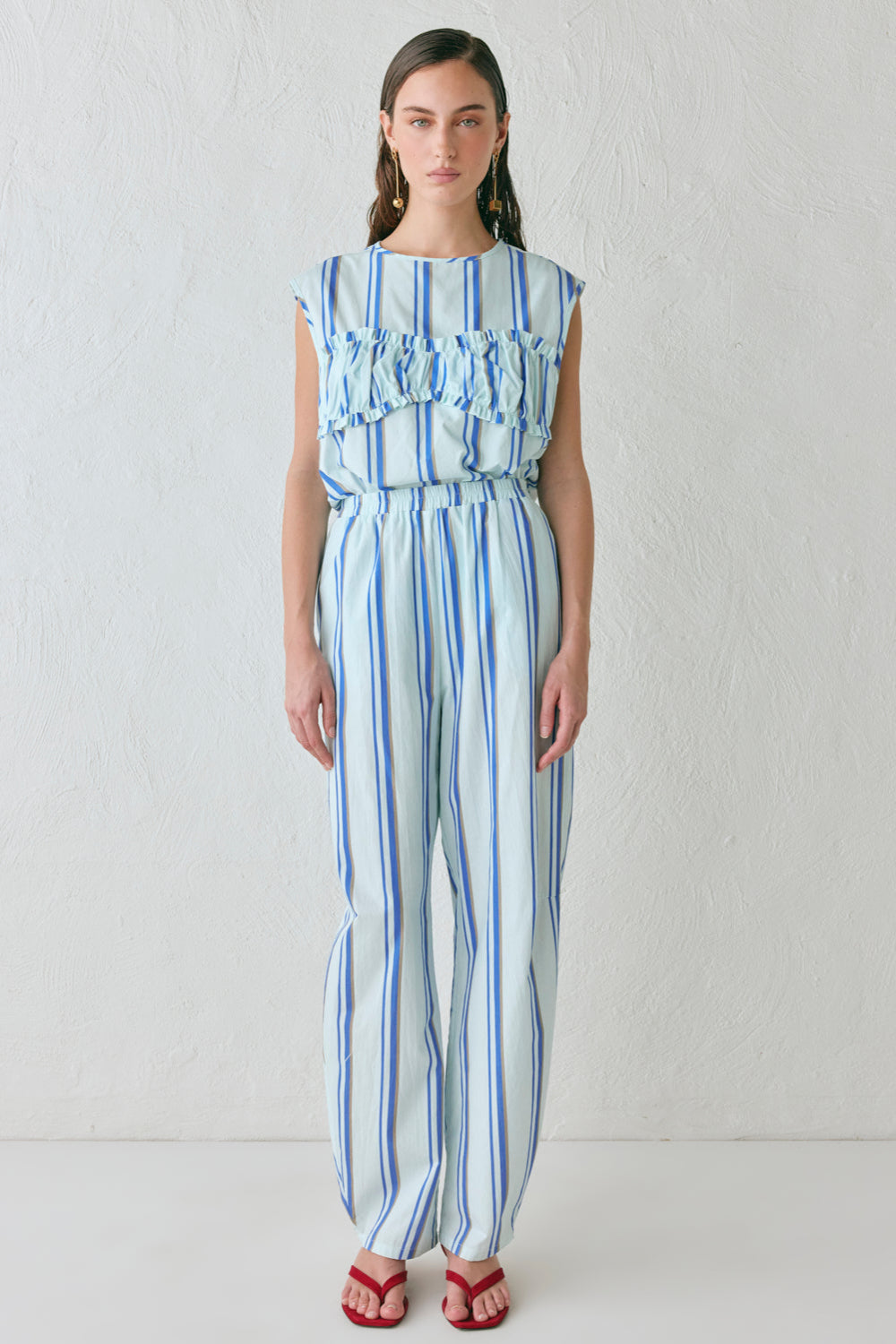 Vita Barrel Pants Blue Stripe