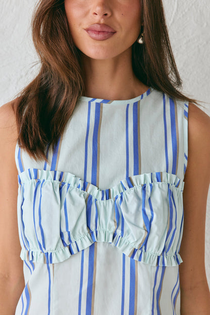 Luisa Mini Dress Blue Stripe