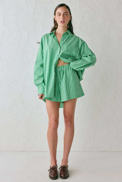 Annika Shorts Green Stripe