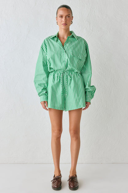 Annika Shorts Green Stripe