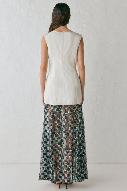 Robbie Sequin Maxi Dress Cream