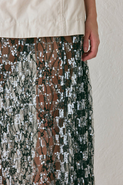 Robbie Sequin Maxi Dress Cream
