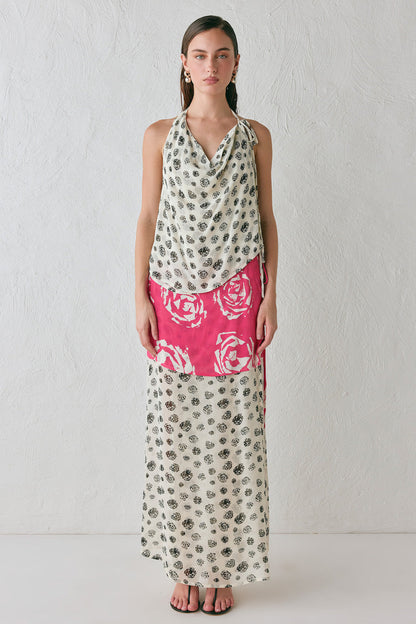 Jovana Wrap Maxi Skirt Rosa