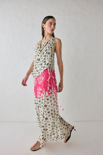 Jovana Wrap Maxi Skirt Rosa