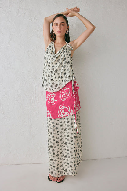 Jovana Wrap Maxi Skirt Rosa
