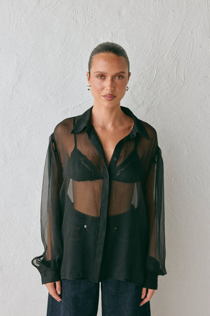 Kendal Sheer Shirt Black