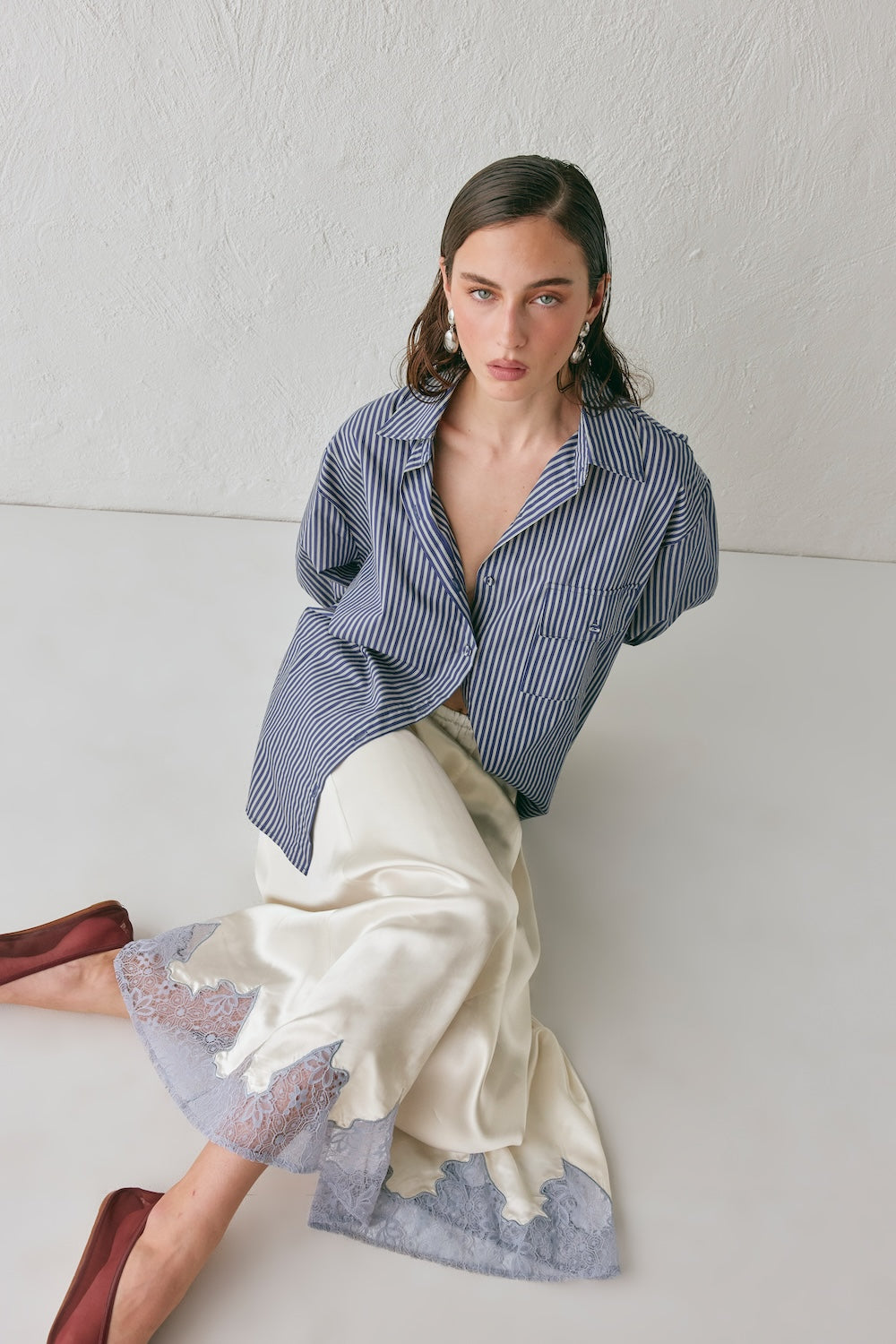 June Shirt Navy Stripe