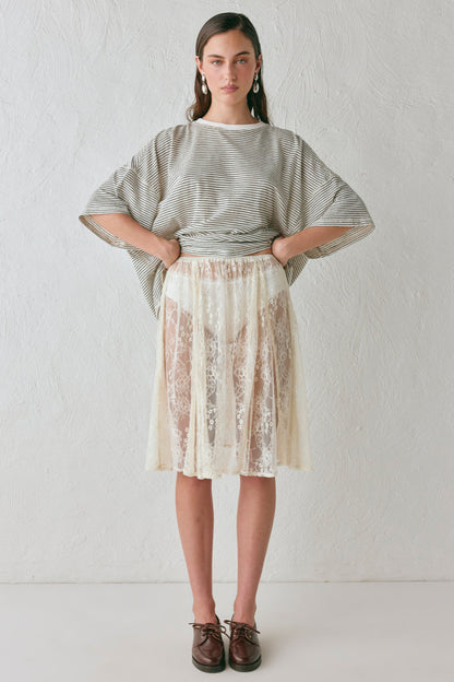 Dorit Lace Midi Skirt Cream