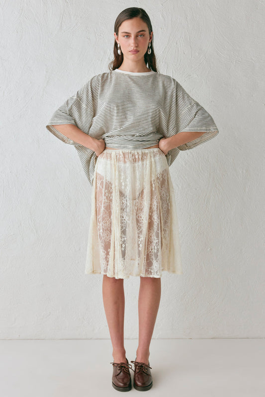 Dorit Lace Midi Skirt Cream
