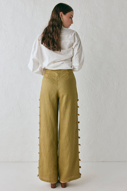 Tia Linen Pants Olive