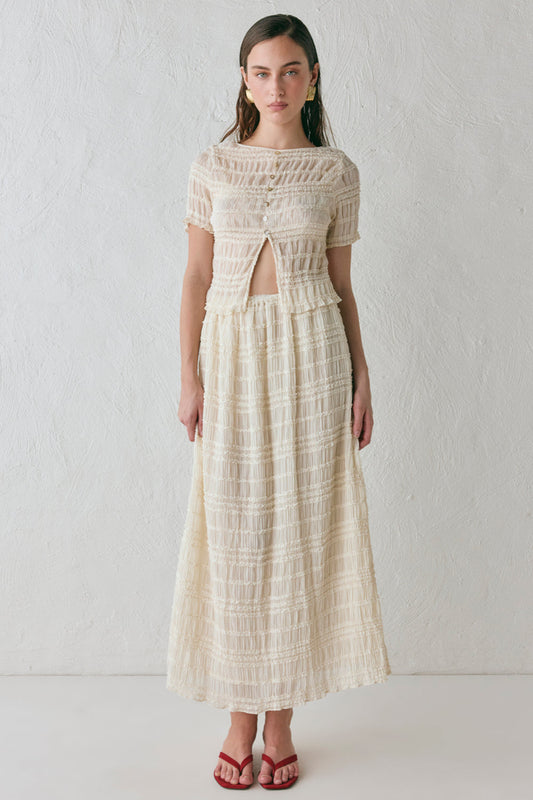 Mia Midi Skirt Cream