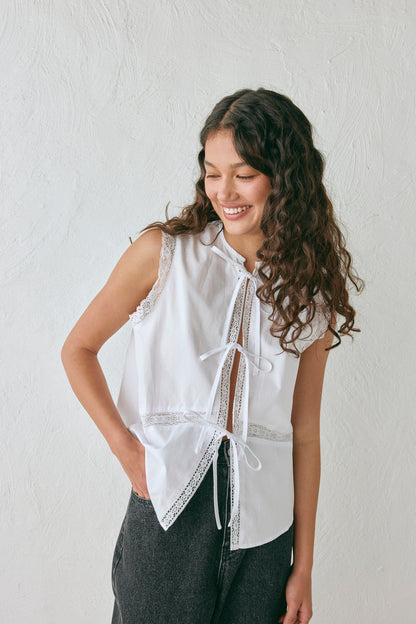 Amber Smock Top White