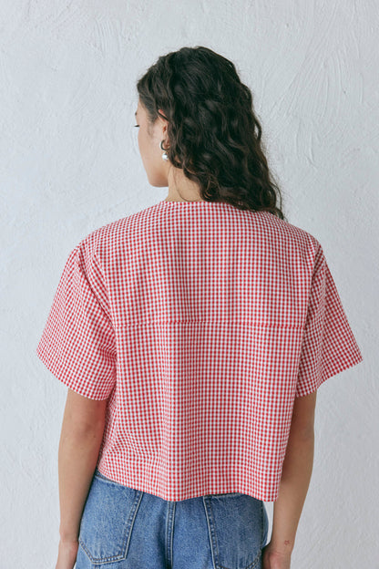Portia Smock Top Red