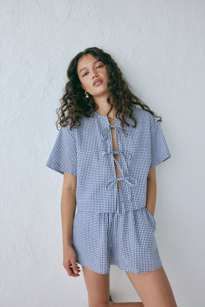 Portia Smock Top Navy