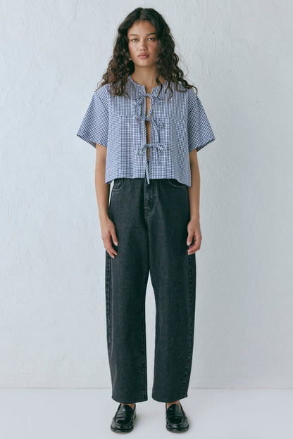 Portia Smock Top Navy
