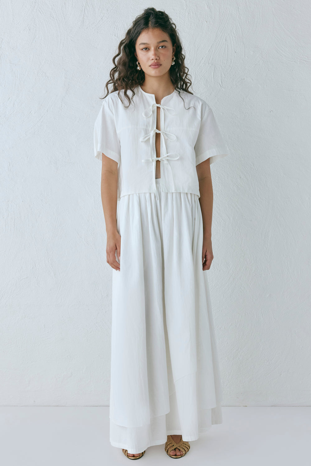 Portia Smock Top White