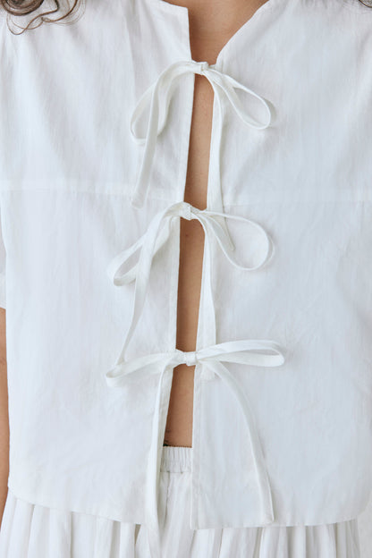 Portia Smock Top White