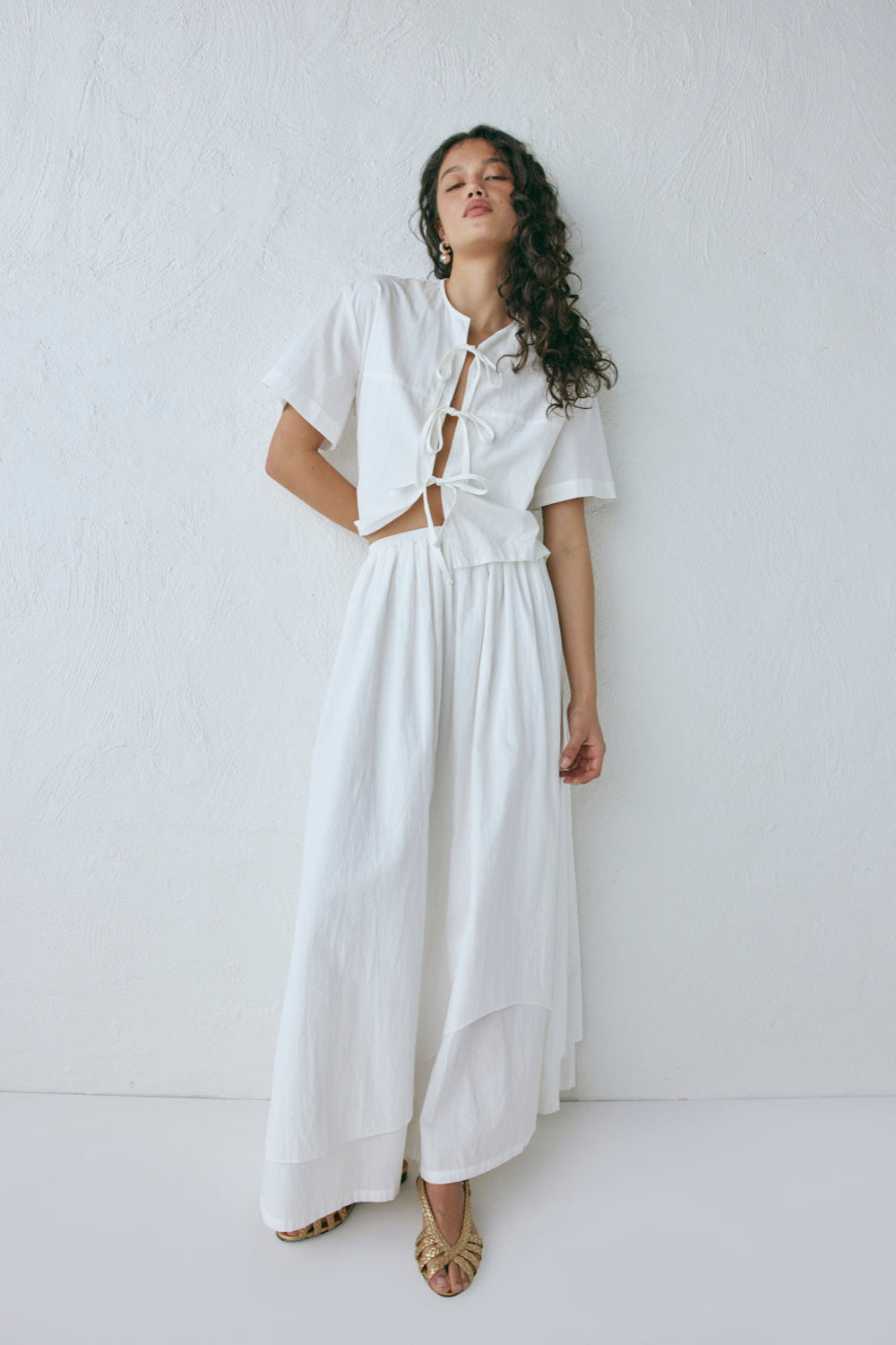 Portia Smock Top White