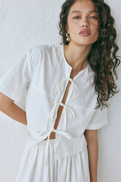 Portia Smock Top White