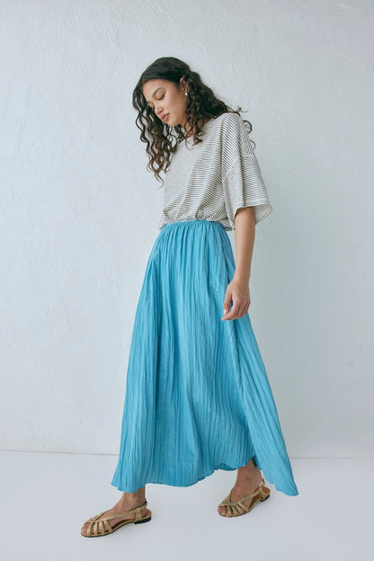 Solara Midi Skirt Aqua Blue