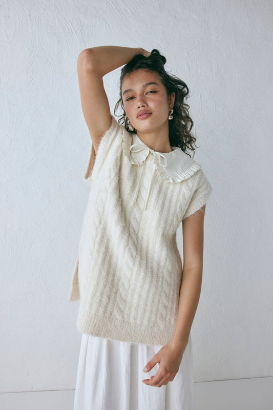 Zita Knit Vest Cream