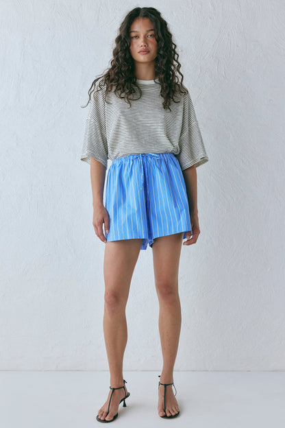 Annika Shorts Cornflower Stripe