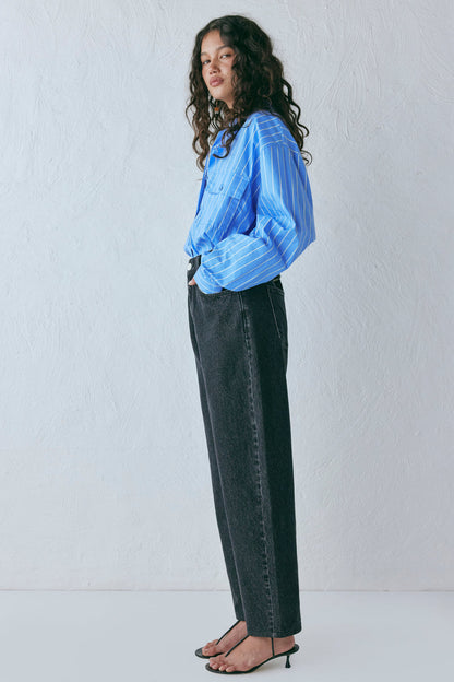 Lex Barrel Denim Jeans Washed Black