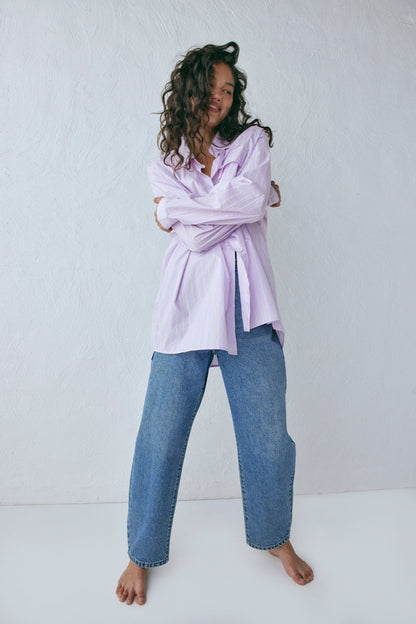 June Shirt Lilac Stripe