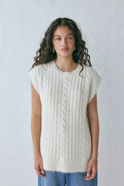 Zita Knit Vest Cream