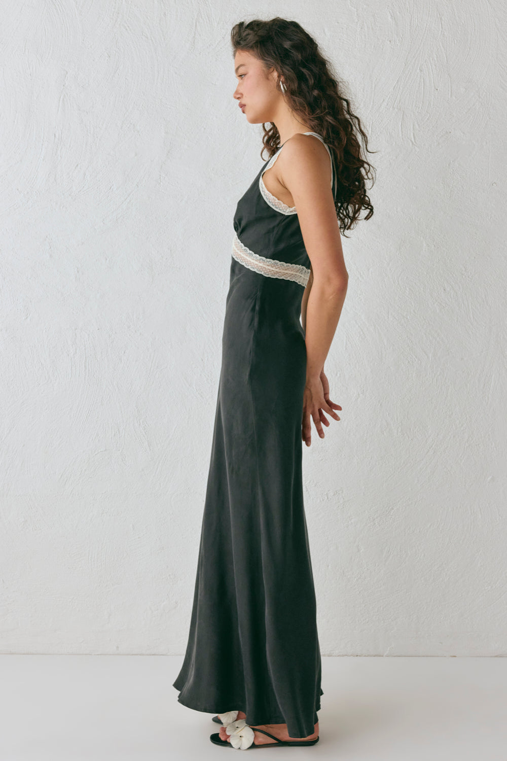 Meet Me On The Dance Floor Bias Cut Maxi Dress Black