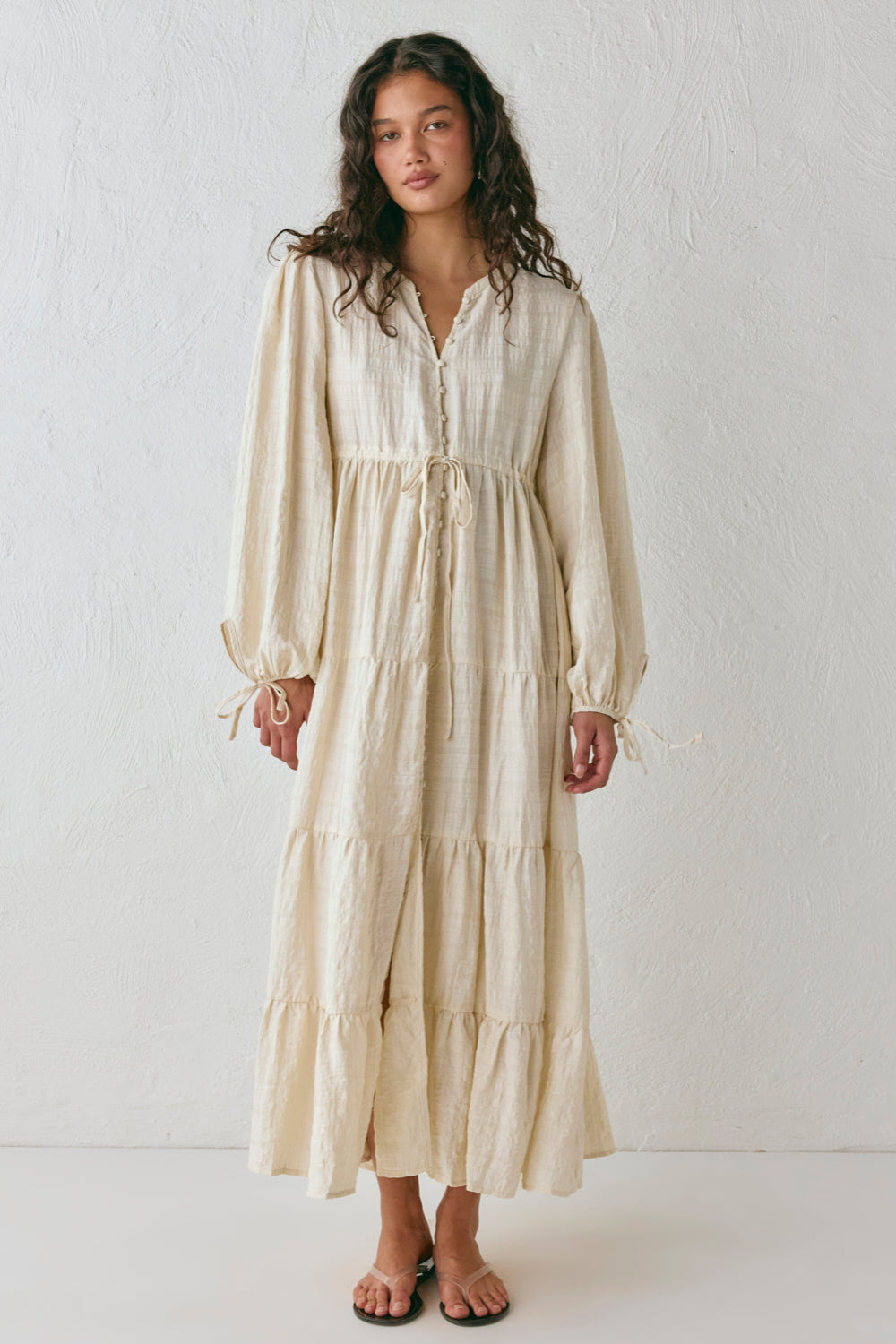 Dreaming Of Travel Midi Dress Natural