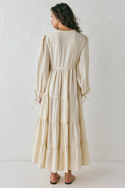 Dreaming Of Travel Midi Dress Natural