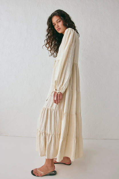 Dreaming Of Travel Midi Dress Natural