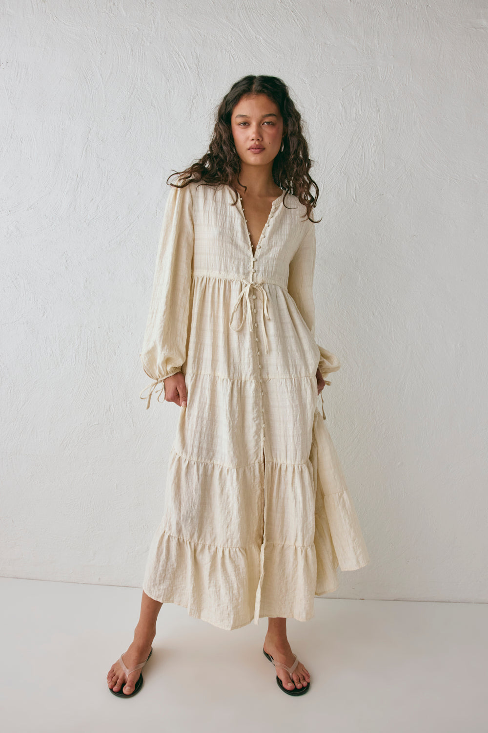 Dreaming Of Travel Midi Dress Natural