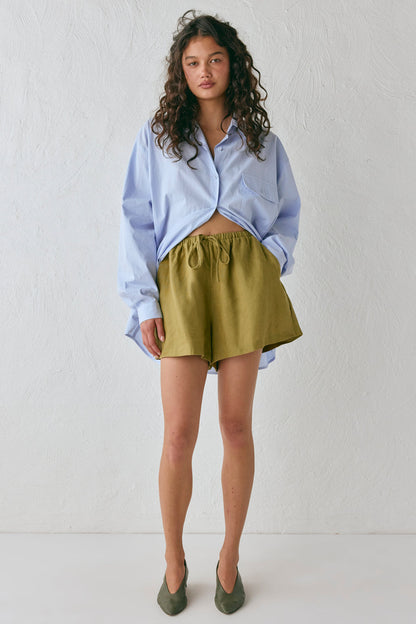Nettie Linen Shorts Olive