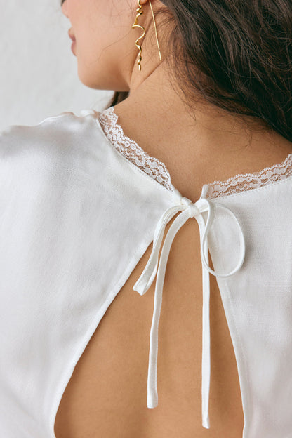 Vintage Lover Tie Back Top White