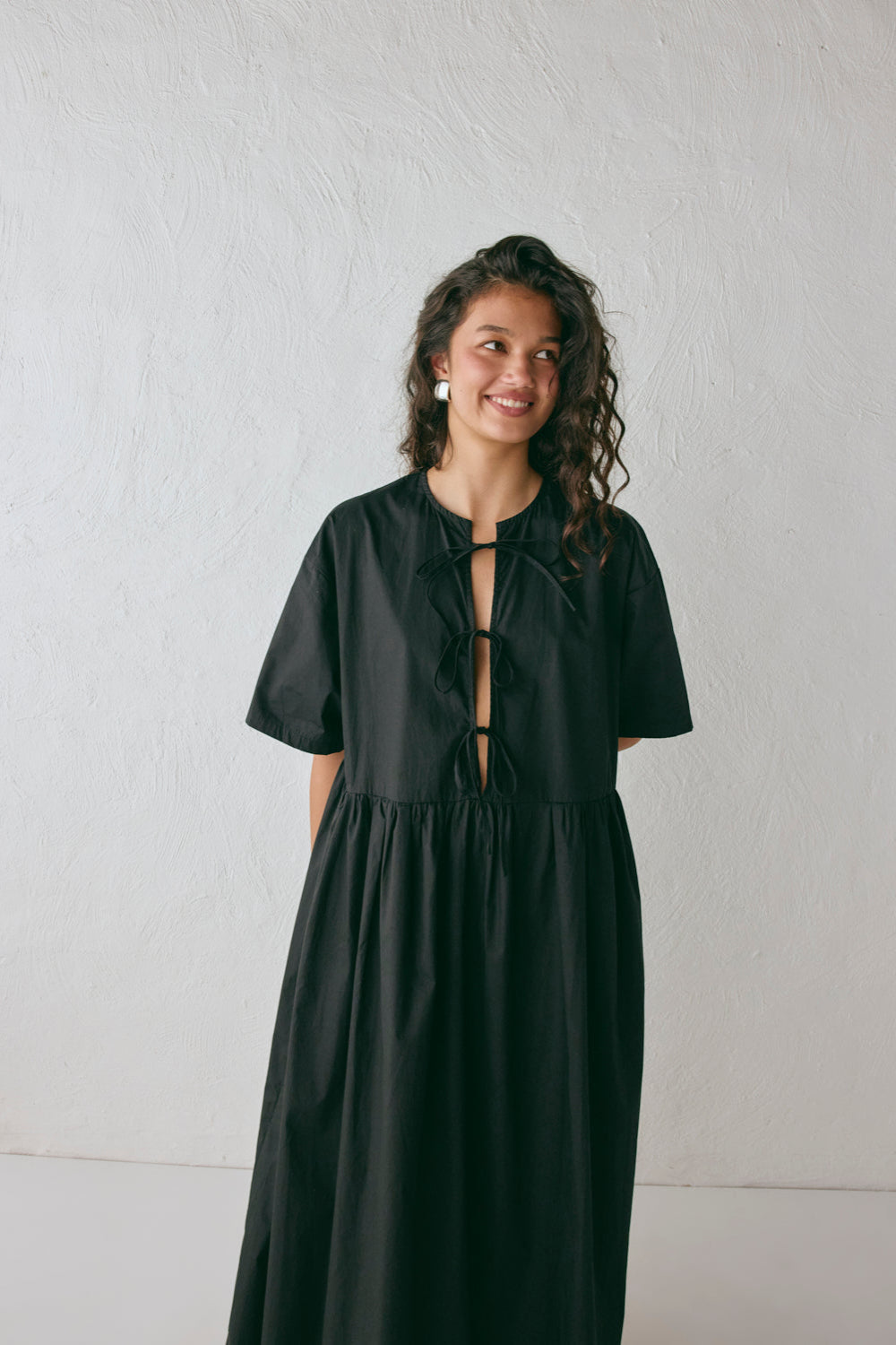 Naomi Smock Maxi Dress Black