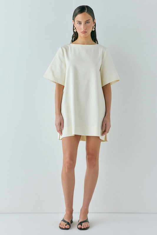 Suki Denim Mini Dress Cream