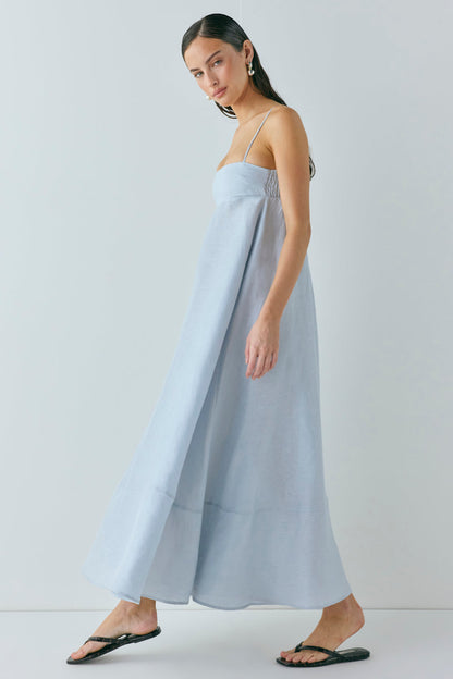 Behati Linen Maxi Dress Sky