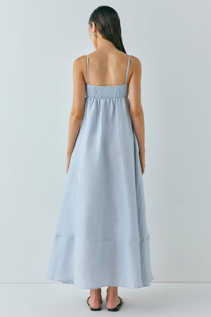Behati Linen Maxi Dress Sky