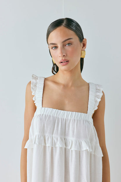 Curate & Create Smock Maxi Dress White