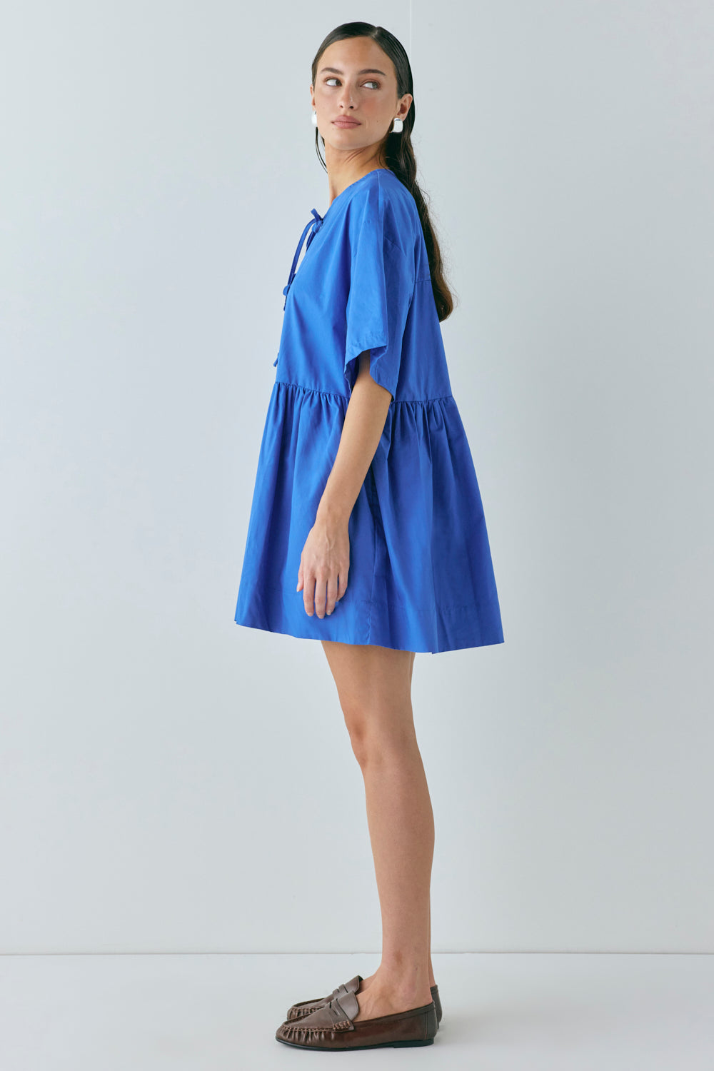 Naomi Smock Mini Dress Cobalt