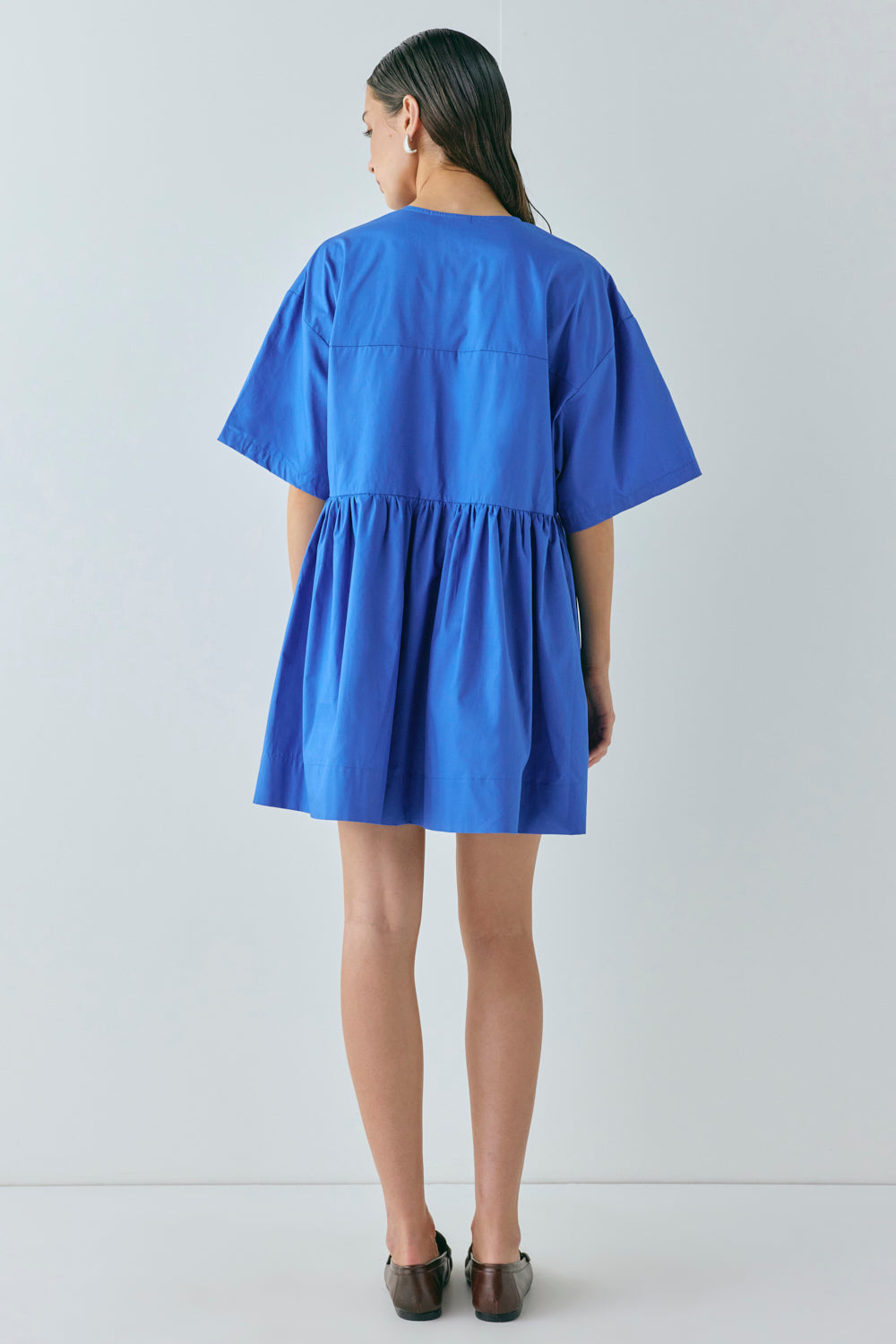 Naomi Smock Mini Dress Cobalt