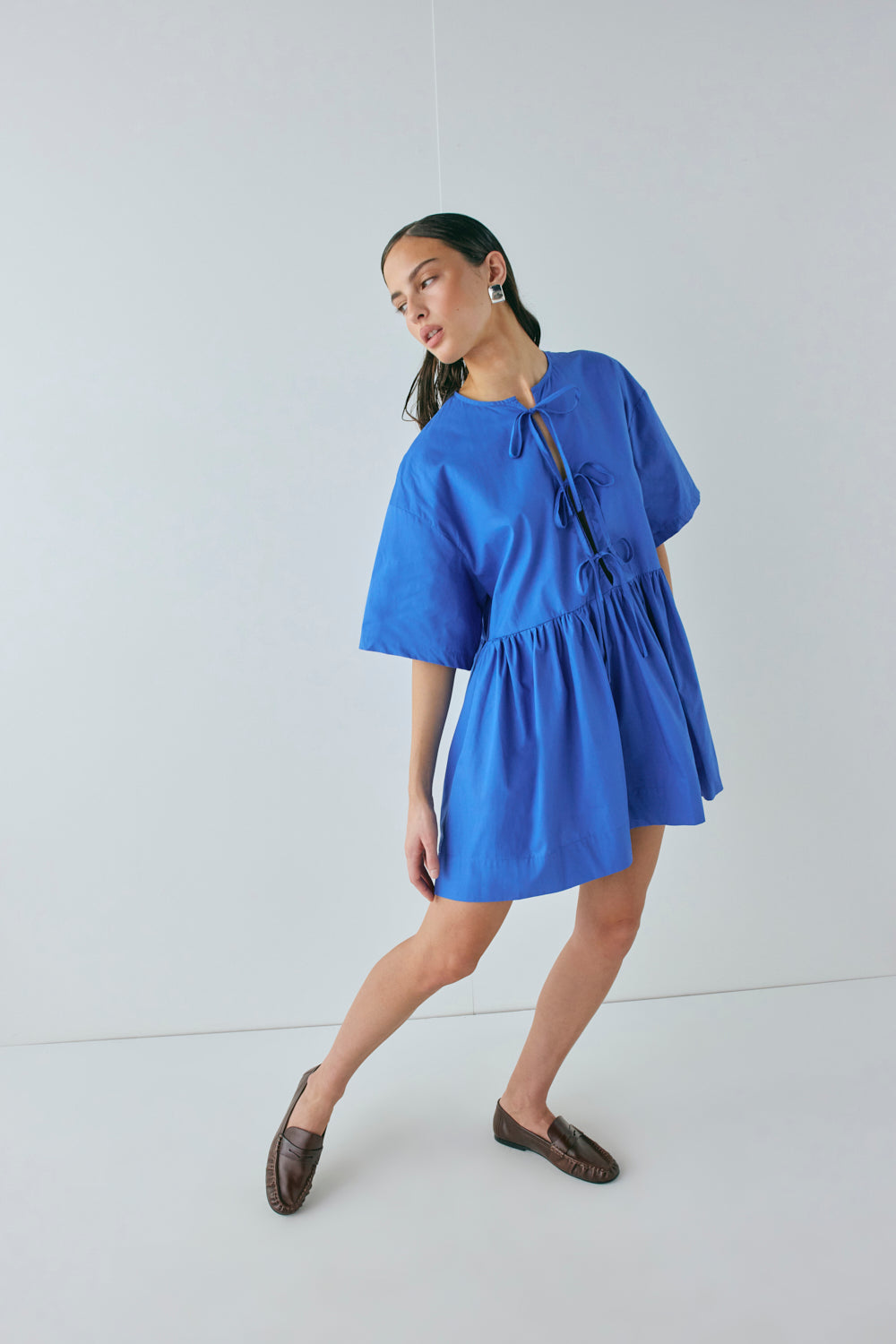 Naomi Smock Mini Dress Cobalt