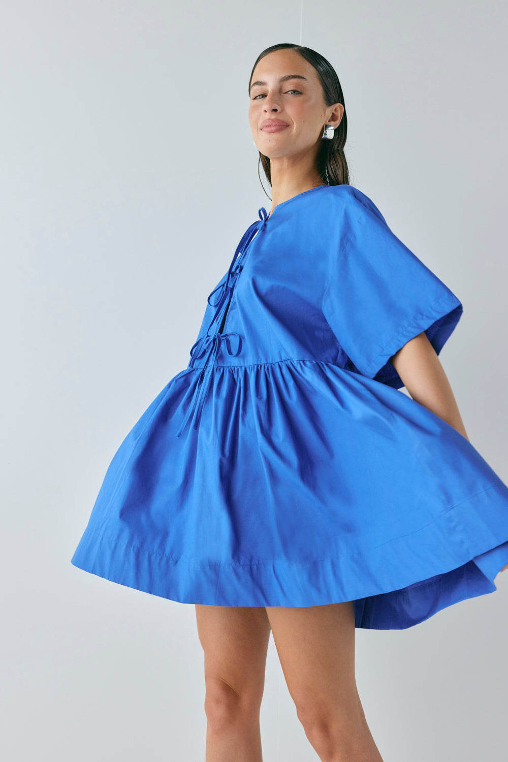 Naomi Smock Mini Dress Cobalt